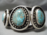 One Of Best Vintage Native American Navajo #8 Turquoise Sterling Silver Bracelet Old-Nativo Arts