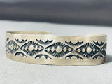 Fabulous Vintage Native American Navajo Handcarvings Sterling Silver Marie Thompson Bracelet-Nativo Arts