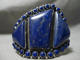 One Of The Bets Native American Navajo Lapis Sterling Silver Bracelet-Nativo Arts