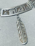Yazzie Vintage Native American Navajo Sterling Silver Storyteller Necklace Signed-Nativo Arts
