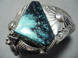 Important Detailed Vintage Native American Navajo Last Chance Turquoise Sterling Silver Bracelet-Nativo Arts