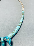 Native American Important Vintage Santo Domingo Old Kingman Turquoise Sterling Silver Necklace-Nativo Arts