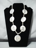 Rare Longer Vintage Native American Navajo Hand Tooled Sterling Silver Necklace-Nativo Arts