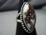 Important Jeanette Dale Sterling Silver Native American Navajo Wildhorse Turquoise Ring-Nativo Arts