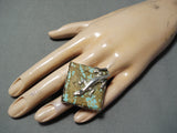 Fantastic San Felipe Native American 8 Turquoise Sterling Silver Gecko Ring-Nativo Arts