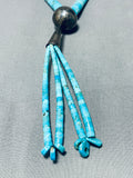 Native American Majestic Longer Vintage Santo Domingo Turquoise Heishi Sterling Silver Necklace-Nativo Arts