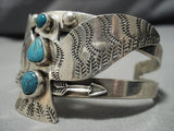 Superlative Vintage Native American Navajo Bright Turquoise Sterling Silver Bracelet-Nativo Arts