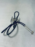 Native American Completely Hadnmade Spur Sterling Silver Turquoise Bolo Tie-Nativo Arts