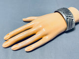 Will Yazzie Fascinating Vintage Native American Navajo Sterling Silver Overlay Bracelet-Nativo Arts