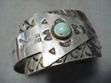 Detailed Vintage Native American Navajo Huge Arrow Turquoise Sterling Silver Bracelet Old-Nativo Arts