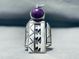 One Of The Most Unique Vintage Native American Navajo Sugilite Sterling Silver Ring-Nativo Arts