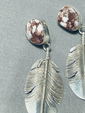 Native American The Most Unique Vintage Ben Begaye Sterling Silver Agate Earrings-Nativo Arts
