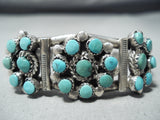 Marvelous Vintage Native American Navajo Turquoise Sterling Silver Bracelet Old-Nativo Arts