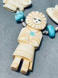 One Of The Most Intricately Hand Carved Vintage Native American Zuni Turquoise Necklace-Nativo Arts