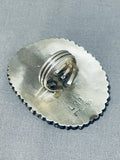 Magnificent Vintage Native American Navajo Turquoise Sterling Silver Ring Signed-Nativo Arts