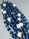 Native American Important Rye Whitegoat Lapis Freshwater Pearl Heishi Necklace-Nativo Arts