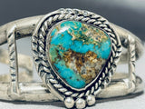 Rare Turquoise Vintage Native American Navajo Royston Sterling Silver Bracelet Old-Nativo Arts