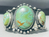 Jawdropping Vintage Native American Navajo Domed Royston Turquoise Sterling Silver Bracelet-Nativo Arts