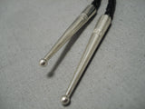 Important Native American Navajo Wilf Begay Toad Sterling Silver Bolo Tie-Nativo Arts