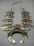 Best Vintage Native American Navajo Gold Sterling Silver Thomas Singer Squash Blossom Necklace-Nativo Arts