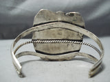 Chunky Huge Vintage Native American Navajo #8 Turquoise Sterling Silver Bracelet Cuff Old-Nativo Arts