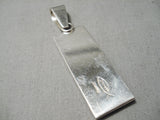 Important Thick Heavy Vintage Native American Navajo Tommy Jackson Lapis Sterling Silver Pendant-Nativo Arts