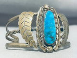 Enchanting Vintage Native American Navajo Blue Diamond Turquoise Sterling Silver Bracelet-Nativo Arts