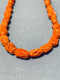 Native American Gorgeous Big Coral Santo Domingo Coral Sterling Silver Necklace-Nativo Arts