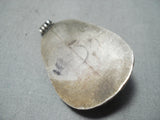 Amazing Vintage Native American Navajo Pilot Mountain Sterling Silver Pendant Old-Nativo Arts