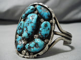 Incredible Vintage Native American Navajo Spiderweb Turquoise Sterling Silver Bracelet Old-Nativo Arts