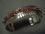 Quality Vintage Navajo Coral Sterling Silver Native American Bracelet-Nativo Arts