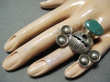 One Of The Best Native American Navajo Royston Turquoise Sanchez Sterling Silver Ring-Nativo Arts
