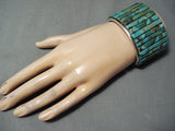 One Of The Best Native American Navajo Royston Turquosie Inlay Sterling Silver Bracelet-Nativo Arts