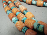 One Of The Biggest Best Vintage Native American Navajo Coral Choker Sterling Silver Necklace-Nativo Arts