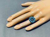 Adorable Vintage Native American Zuni Sleeping Beauty Turquoise Sterling Silver Ring-Nativo Arts