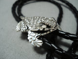 Fantastic Navajo Sterling Silver Horney Toad Bolo Native American-Nativo Arts