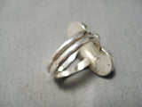 Important Vintage Navajo Lapis Sterling Silver Ring Old Native American-Nativo Arts