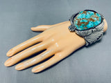 Important Vintage Native American Navajo Rare Deposit Turquoise Sterling Silver Bracelet-Nativo Arts