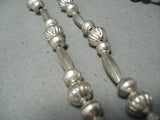 Fantastic Vintage Navajo Sterling Silver Bead Necklace Native American Old-Nativo Arts