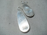 Boyd Jr Signed Native American Navajo Pilot Mountain Turquoise Sterling Silver Earrings-Nativo Arts