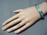 Native American Important Mildred Calavaza Turquoise Vintage Zuni Sterling Silver Bracelet-Nativo Arts