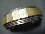 Mel Francis Navajo Mother Of Pearl Sterling Silver Bracelet Native American-Nativo Arts