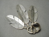 Native American Stunning Detailed Hand Carved Feathers Sterling Silver Neative American Pendant-Nativo Arts