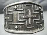 Heavy Cross Native American Navajo Sterling Silver Christian Bracelet-Nativo Arts