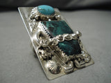 Astonishing Vintage Native American Navajo Blue Gem Turquoise Sterling Silver Ring-Nativo Arts