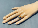 Important Artist Native American Navajo Silver Work Master Spiny Oyster Ring-Nativo Arts