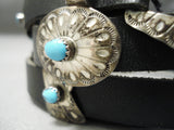 Amazing Vintage Native American Navajo Turquoise Sterling Silver Concho Belt Old-Nativo Arts