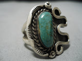 Incredible Vintage Native American Navajo Royston Turquoise Sterling Silver Ring-Nativo Arts