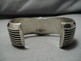 Impressive Vintage Native American Navajo Nez Lapis Sterling Silver Bracelet Cuff-Nativo Arts