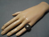 Marvelous Vintage Navajo Native American Sterling Silver Rope Ring Old-Nativo Arts